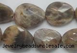 CSS111 15.5 inches faceted freeform natural sunstone beads wholesale