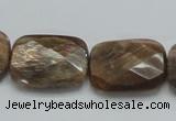 CSS114 15.5 inches 18*25mm faceted rectangle natural sunstone beads