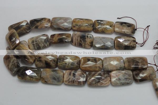 CSS115 15.5 inches 20*30mm faceted rectangle natural sunstone beads