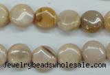 CSS203 15.5 inches 12mm flat round natural sunstone beads