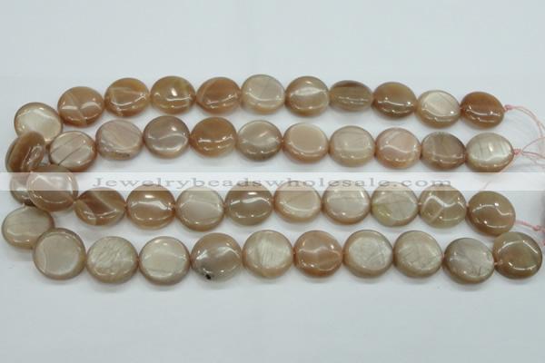 CSS204 15.5 inches 18mm flat round natural sunstone beads