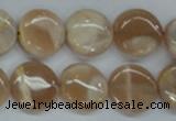 CSS228 15.5 inches 16mm flat round natural sunstone beads