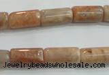 CSS252 15.5 inches 8*15mm column natural sunstone beads