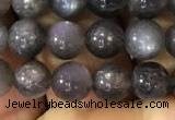 CSS315 15.5 inches 6mm round black sunstone gemstone beads