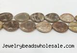 CSS413 15.5 inches 30*40mm flat teardrop sunstone beads wholesale