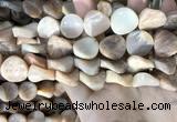 CSS438 15.5 inches 18mm twisted coin sunstone beads wholesale