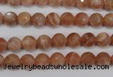 CSS502 15.5 inches 7mm faceted round natural golden sunstone beads