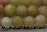 CSS613 15.5 inches 10mm faceted round yellow sunstone gemstone beads