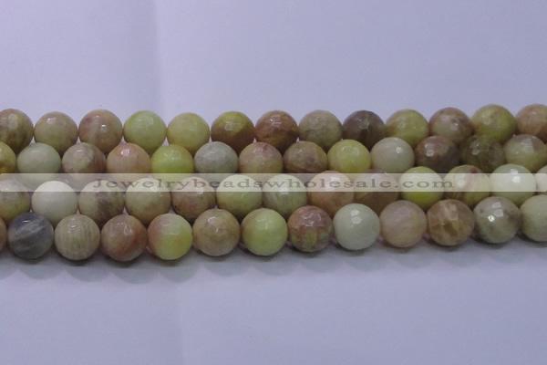 CSS618 15.5 inches 20mm faceted round yellow sunstone gemstone beads