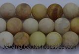 CSS622 15.5 inches 8mm round matte yellow sunstone gemstone beads