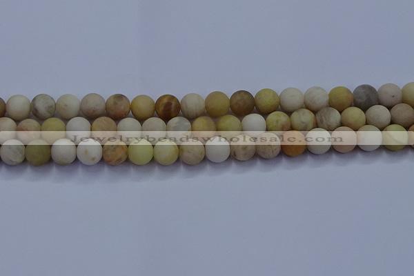 CSS623 15.5 inches 10mm round matte yellow sunstone gemstone beads