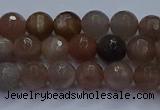 CSS641 15.5 inches 6mm faceted round sunstone gemstone beads