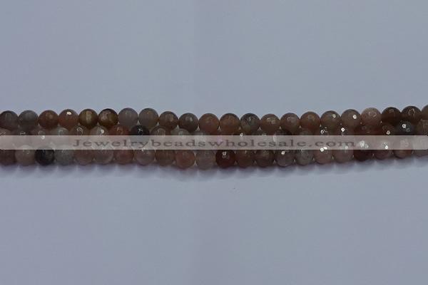 CSS641 15.5 inches 6mm faceted round sunstone gemstone beads