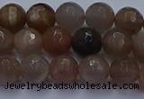 CSS642 15.5 inches 8mm faceted round sunstone gemstone beads