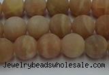 CSS652 15.5 inches 8mm round matte sunstone beads wholesale