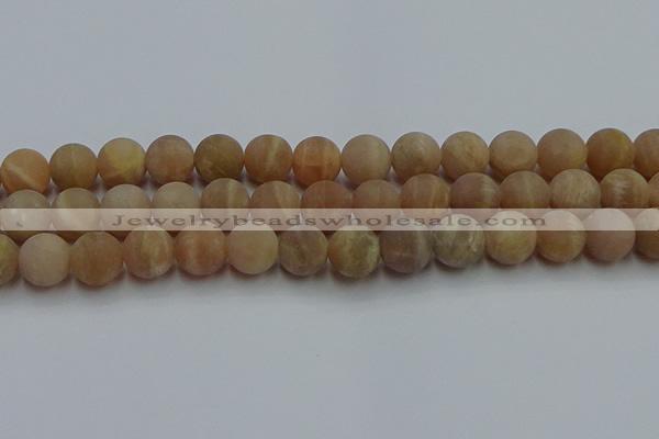 CSS655 15.5 inches 14mm round matte sunstone beads wholesale