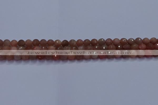 CSS671 15.5 inches 6mm faceted round sunstone gemstone beads