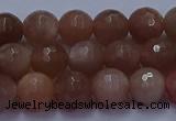 CSS672 15.5 inches 8mm faceted round sunstone gemstone beads