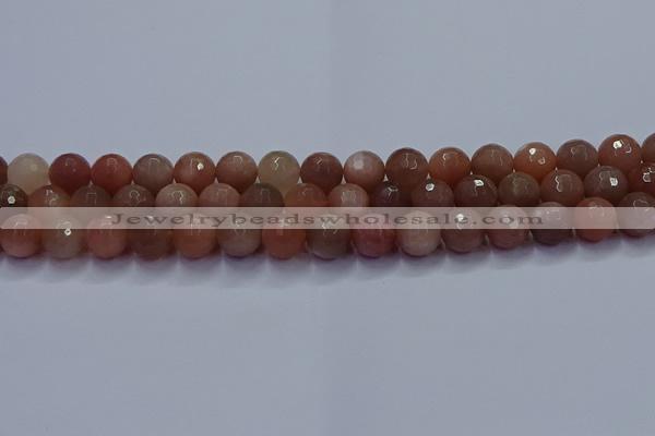 CSS673 15.5 inches 10mm faceted round sunstone gemstone beads