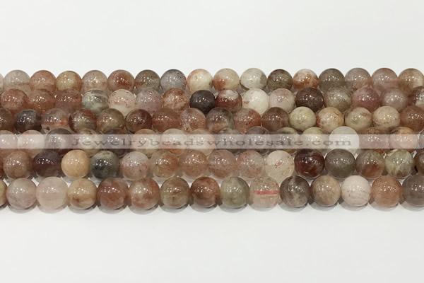 CSS801 15 inches 8mm round rainbow sunstone beads