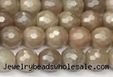 CSS810 15 inches 6mm faceted round AB-color sunstone beads