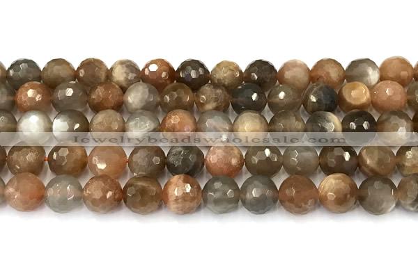 CSS827 15 inches 10mm faceted round sunstone beads