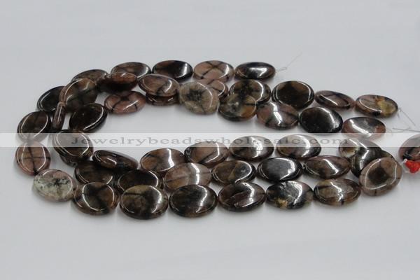 CST07 15.5 inches 18*25mm oval staurolite gemstone beads wholesale