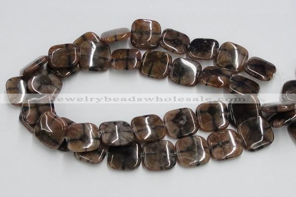 CST11 15.5 inches 22*22mm square staurolite gemstone beads wholesale