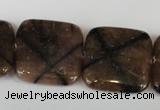 CST44 15.5 inches 25*25mm square staurolite gemstone beads wholesale