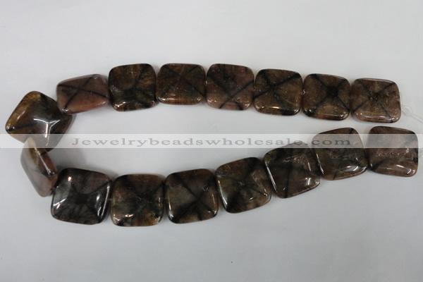 CST44 15.5 inches 25*25mm square staurolite gemstone beads wholesale