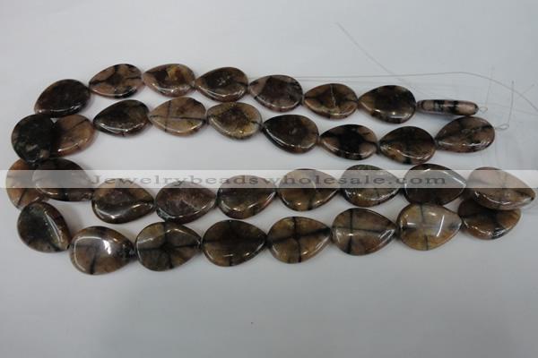 CST50 15.5 inches 18*25mm flat teardrop staurolite gemstone beads