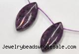 CSU23 20*40mm flat rice AB grade dyed natural sugilite beads