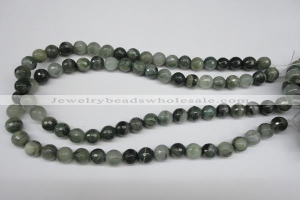 CSW14 15.5 inches 10mm faceted round seaweed quartz beads wholesale