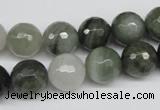 CSW15 15.5 inches 12mm faceted round seaweed quartz beads wholesale