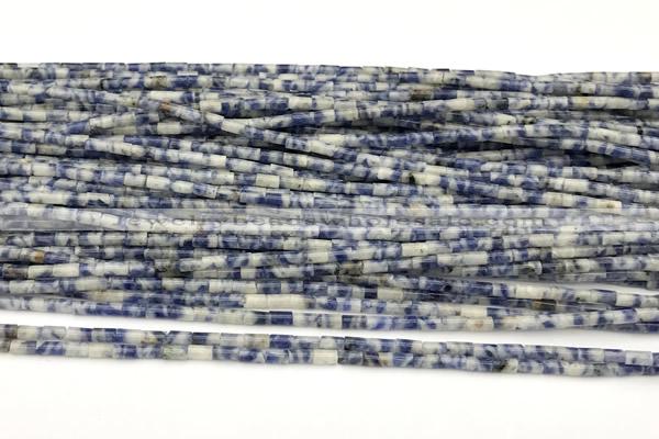 CTB1001 15 inches 2*4mm tube blue spot stone beads