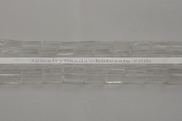 CTB101 15.5 inches 11*15mm faceted tube white crystal beads