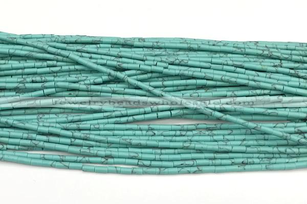 CTB1013 15 inches 2*4mm tube imitation turquoise beads