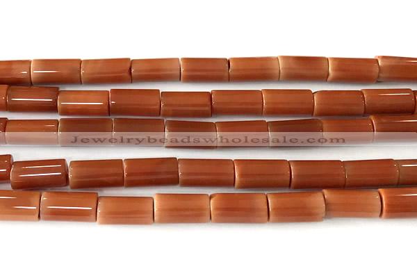 CTB1040 15 inches 8*16mm - 8*18mm tube red agate beads