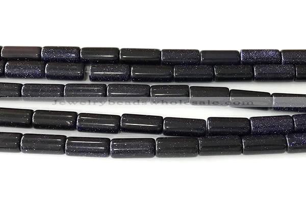 CTB1048 15 inches 8*16mm - 8*18mm tube blue goldstone beads