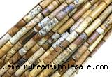 CTB1068 15 inches 4*13mm tube picture jasper beads wholesale