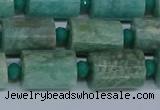 CTB208 15.5 inches 10*15mm faceted tube amazonite beads