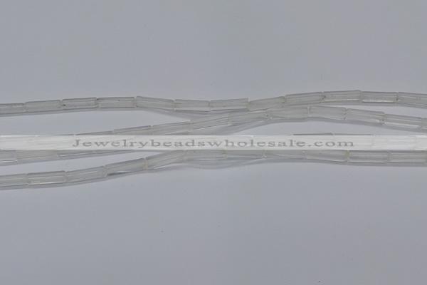 CTB310 15.5 inches 4*13mm tube white crystal beads wholesale