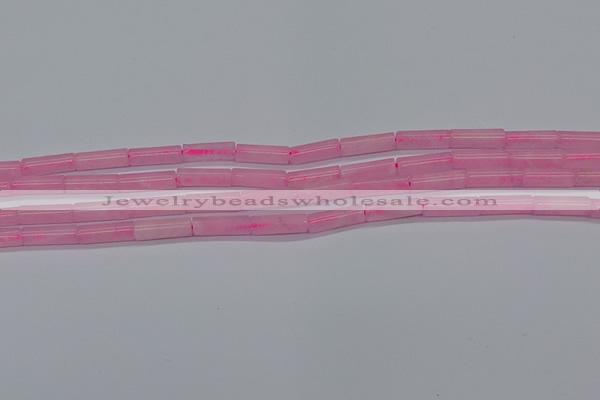 CTB311 15.5 inches 4*13mm tube rose quartz beads wholesale