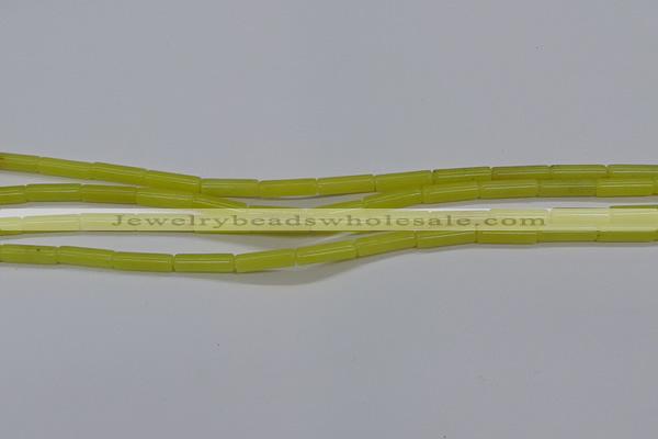 CTB323 15.5 inches 4*13mm tube lemon jade beads wholesale