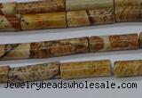 CTB332 15.5 inches 4*13mm tube picture jasper beads wholesale