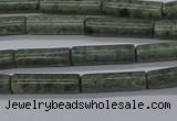 CTB337 15.5 inches 4*13mm tube green lace stone beads wholesale