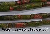 CTB350 15.5 inches 4*13mm tube unakite beads wholesale