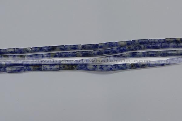 CTB355 15.5 inches 4*13mm tube blue spot stone beads wholesale