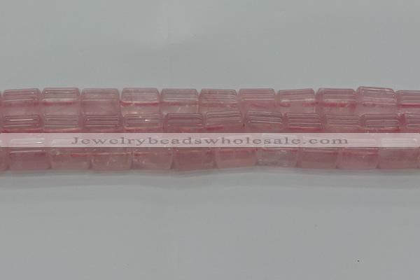 CTB501 15.5 inches 10*13mm triangle rose quartz beads wholesale