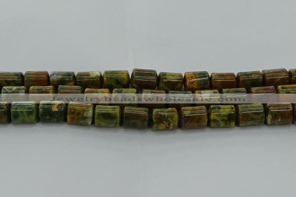 CTB530 15.5 inches 10*13mm triangle rhyolite beads wholesale